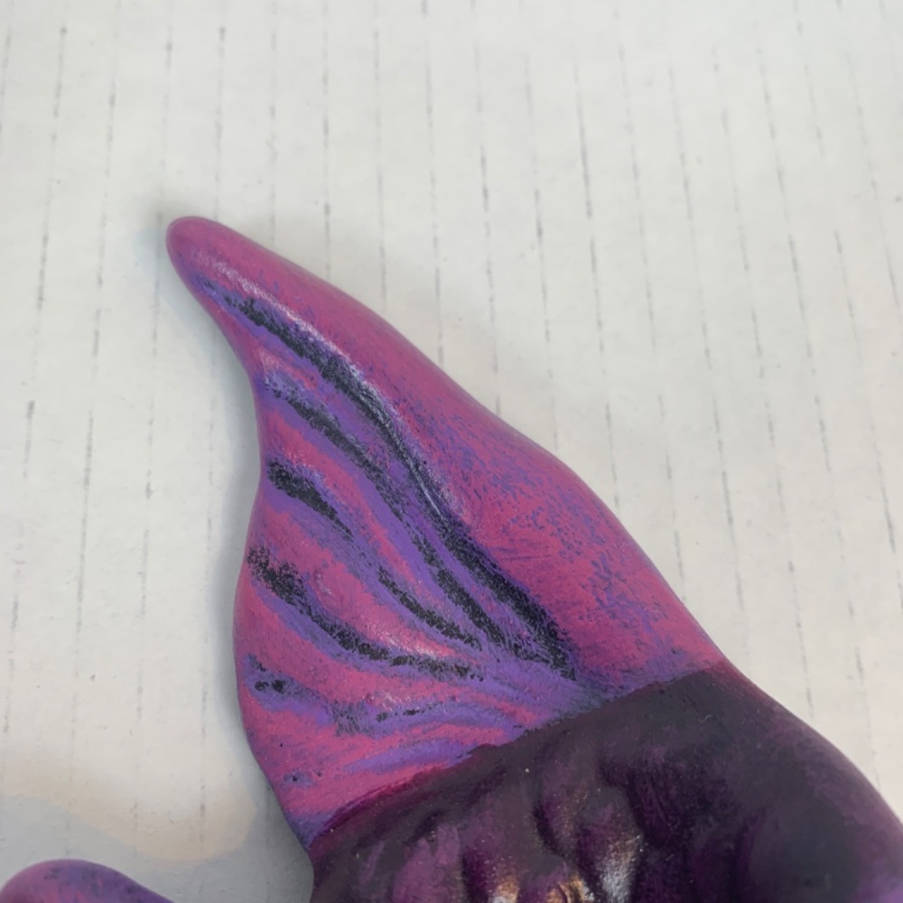 Vintage MCM Ceramic Purple Angel Fish Bath Wall Pocket Kitsch Small 4" X 5.5" - Picture 2 of 12